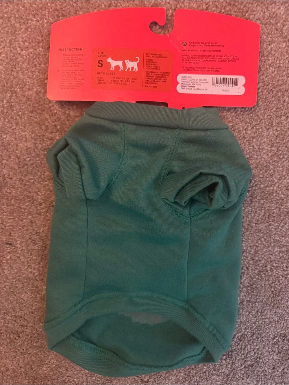 Boots & Barkley Green Pet Sweatshirt with White Snowflake Applique